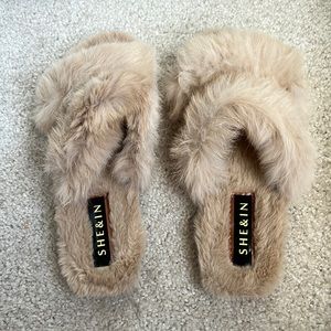 New slides never been worn tan size 8